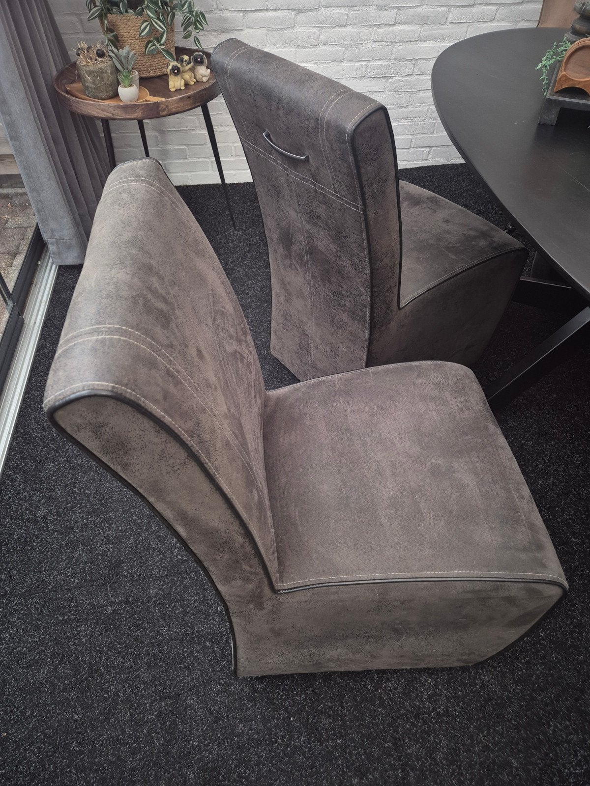 4 mooie eetkamerstoel op wieltjes, Huis en Inrichting, Ophalen, Gebruikt, 4 tot 6 stoelen