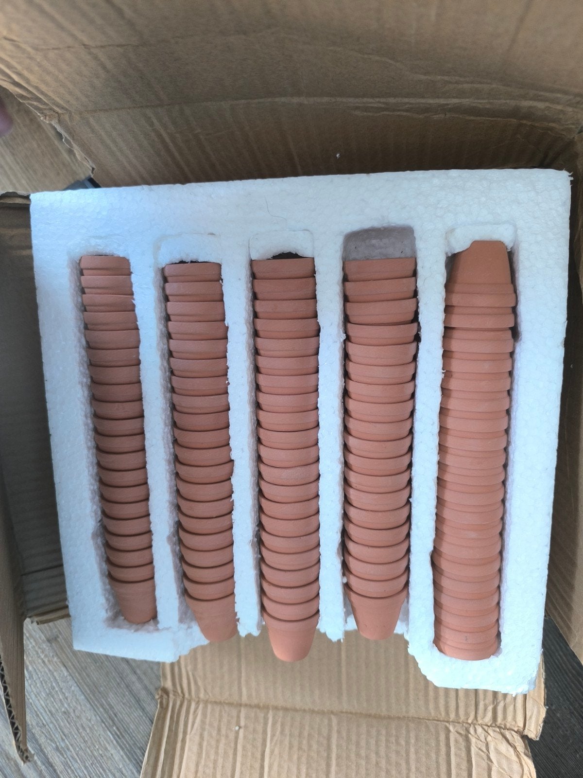 100 mini terracotta potjes - 3,5 cm breed, 3 cm hoog, Ophalen of Verzenden