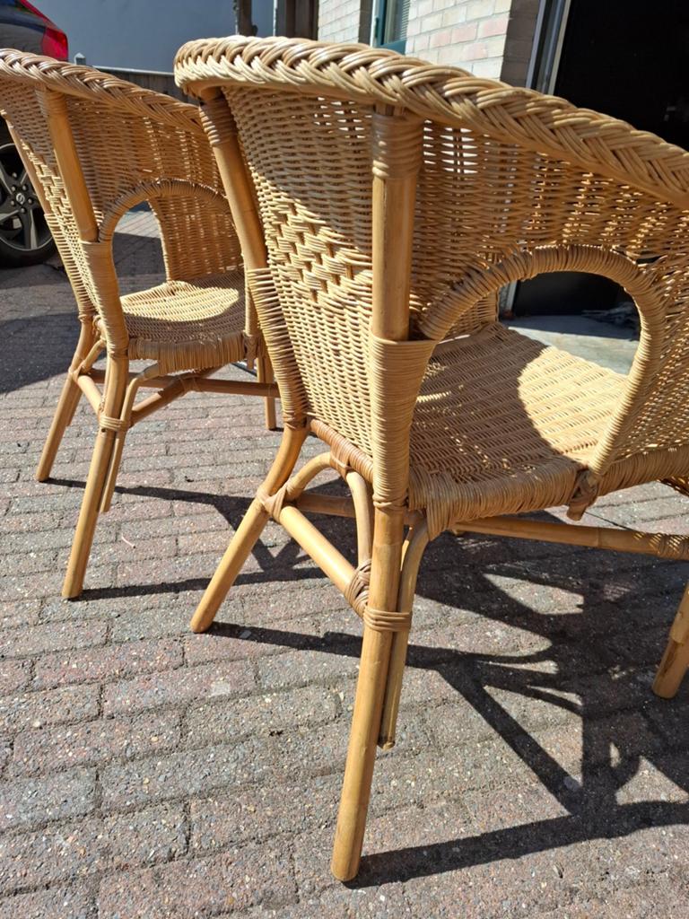 2 rotan stoeltjes, Ophalen, Gebruikt, Bruin, Twee