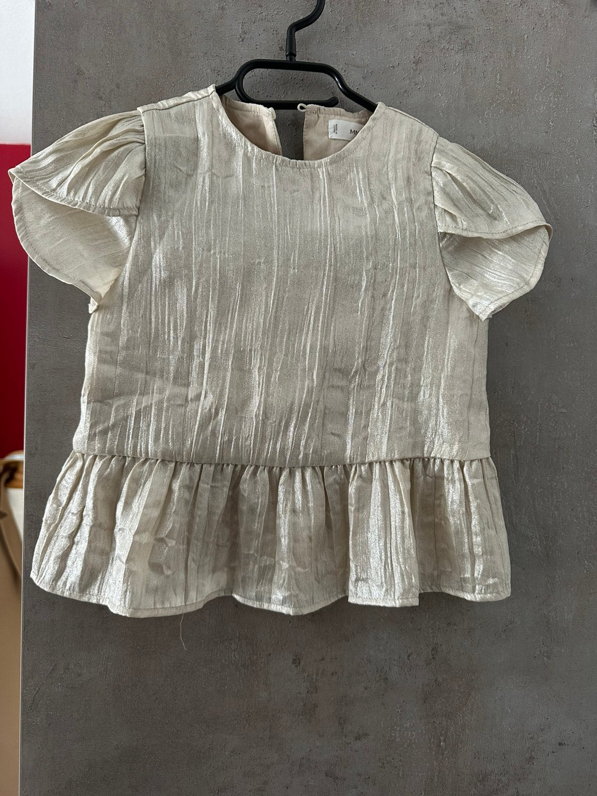 Licht goudkleurig net blousje, Ophalen of Verzenden, Zo goed als nieuw, Meisje, Overhemd of Blouse