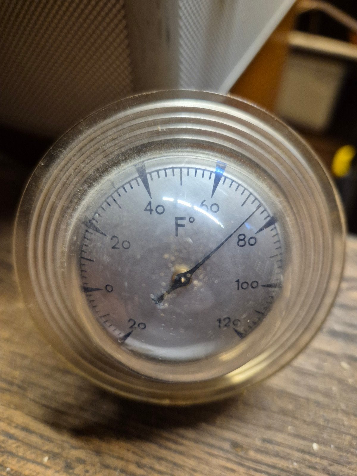 Vintage thermometer - Made in France, Gebruikt, Binnenthermometer, Metaal, Ophalen of Verzenden