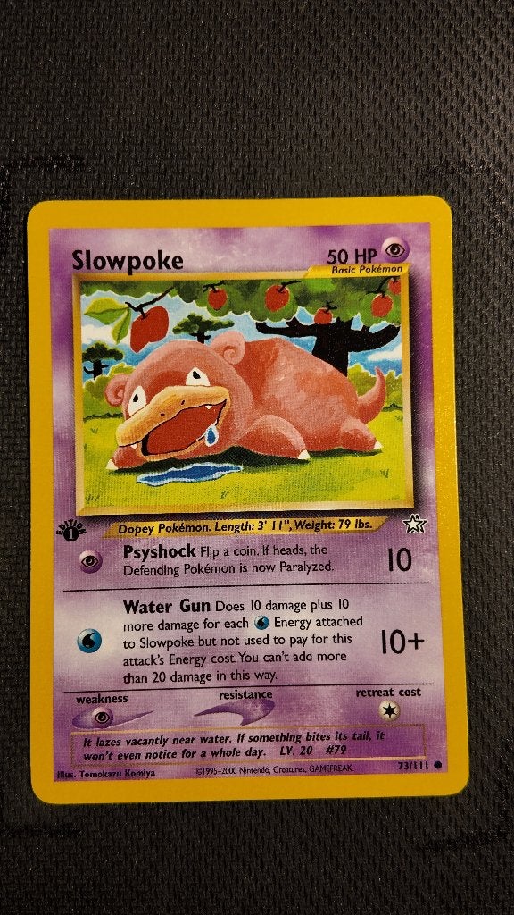 Slowpoke 73 Neo Genesis 1st Ed | Pokemon kaart, Ophalen, Losse kaart