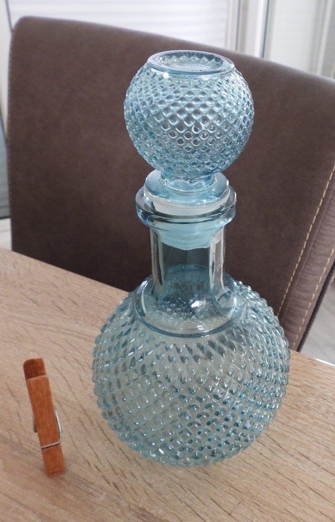 Decoratieve blauwe karaf met patroon, Antiek en Kunst, Ophalen of Verzenden