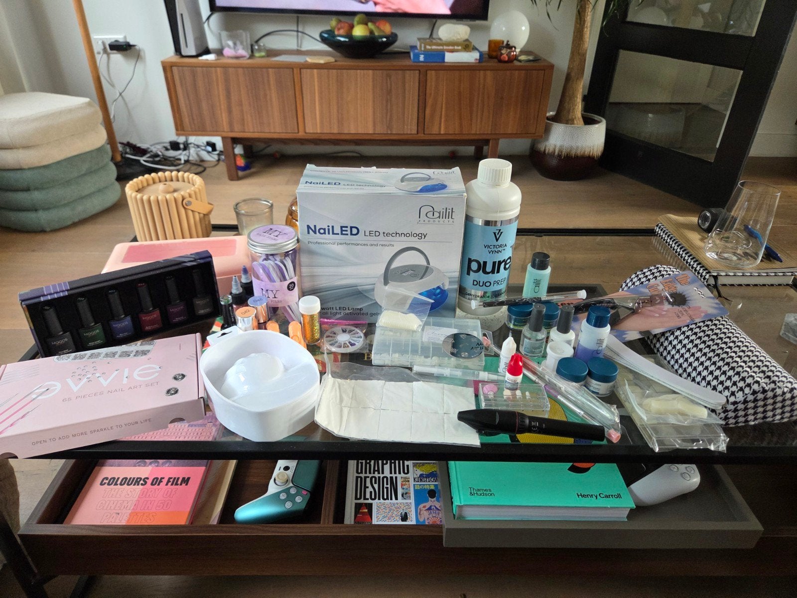 volledig pakket nagelstyling spullen, Ophalen, Zo goed als nieuw, Overige kleuren, Handen en Nagels