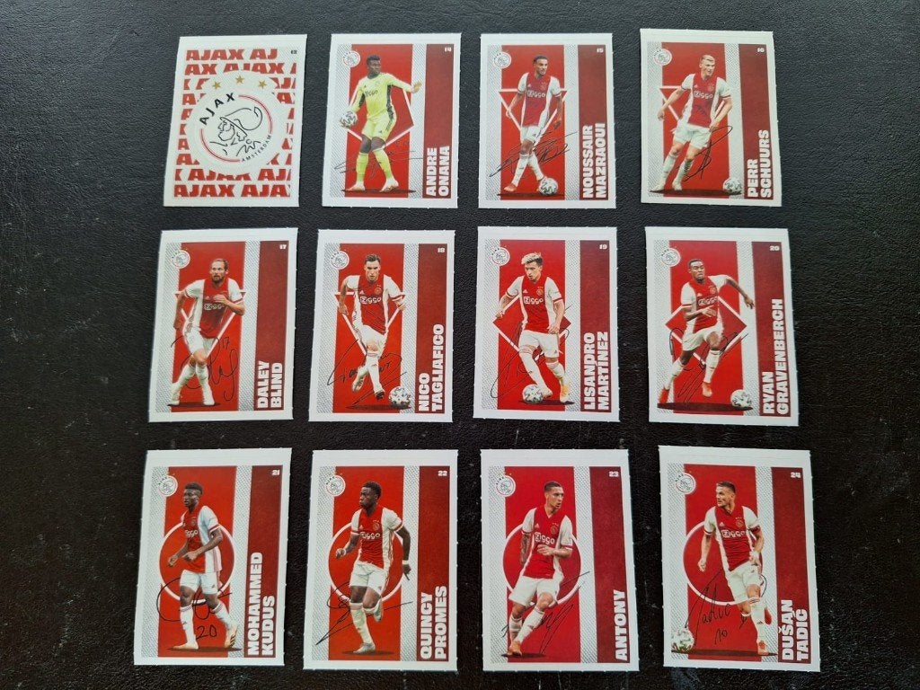 Complete set stickers Ajax 2020-21, Ophalen of Verzenden, Zo goed als nieuw, Ajax, Poster, Plaatje of Sticker