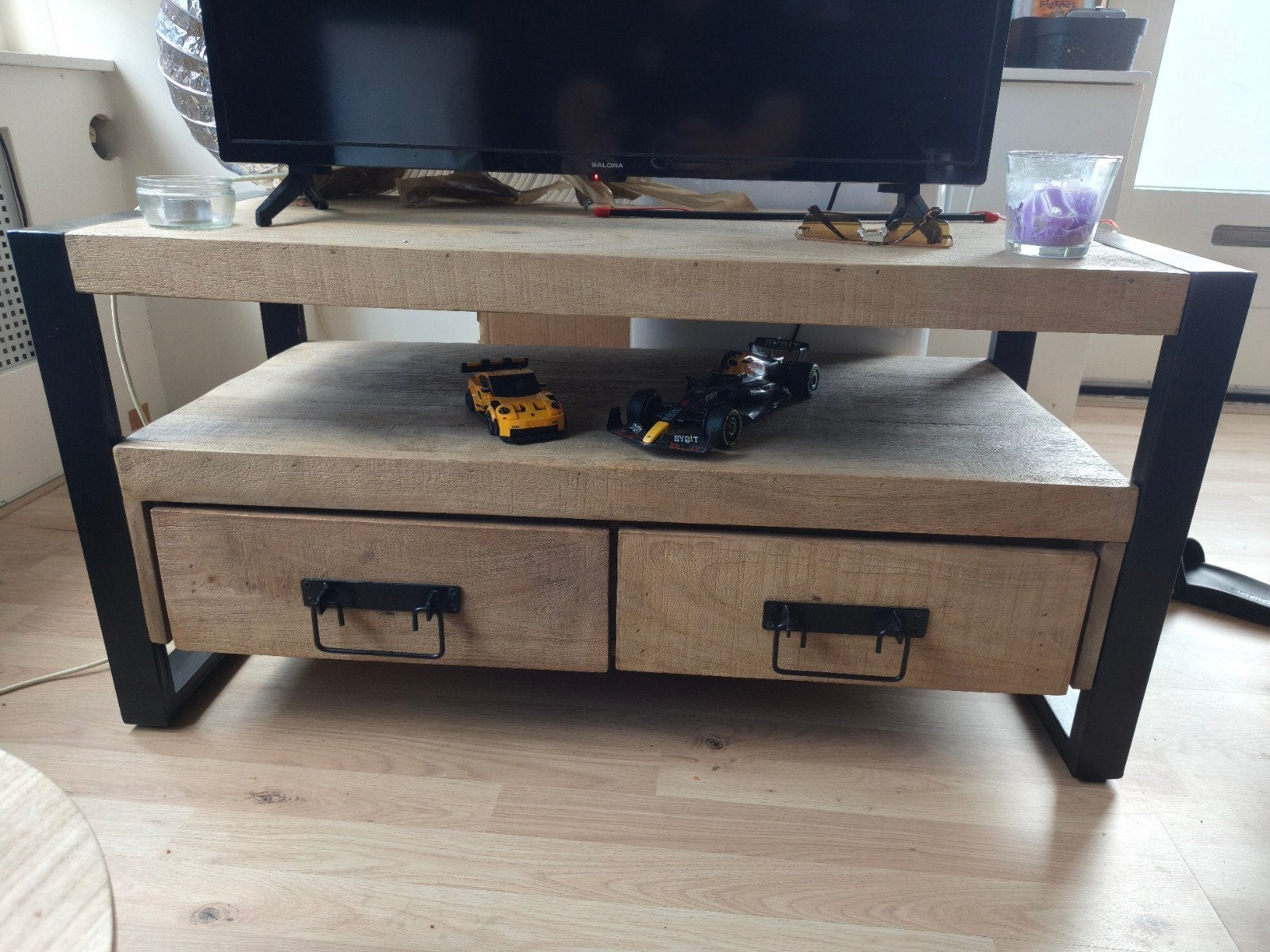 TV Meubel van Mangohout, Ophalen, Zo goed als nieuw, Minder dan 100 cm, 25 tot 50 cm
