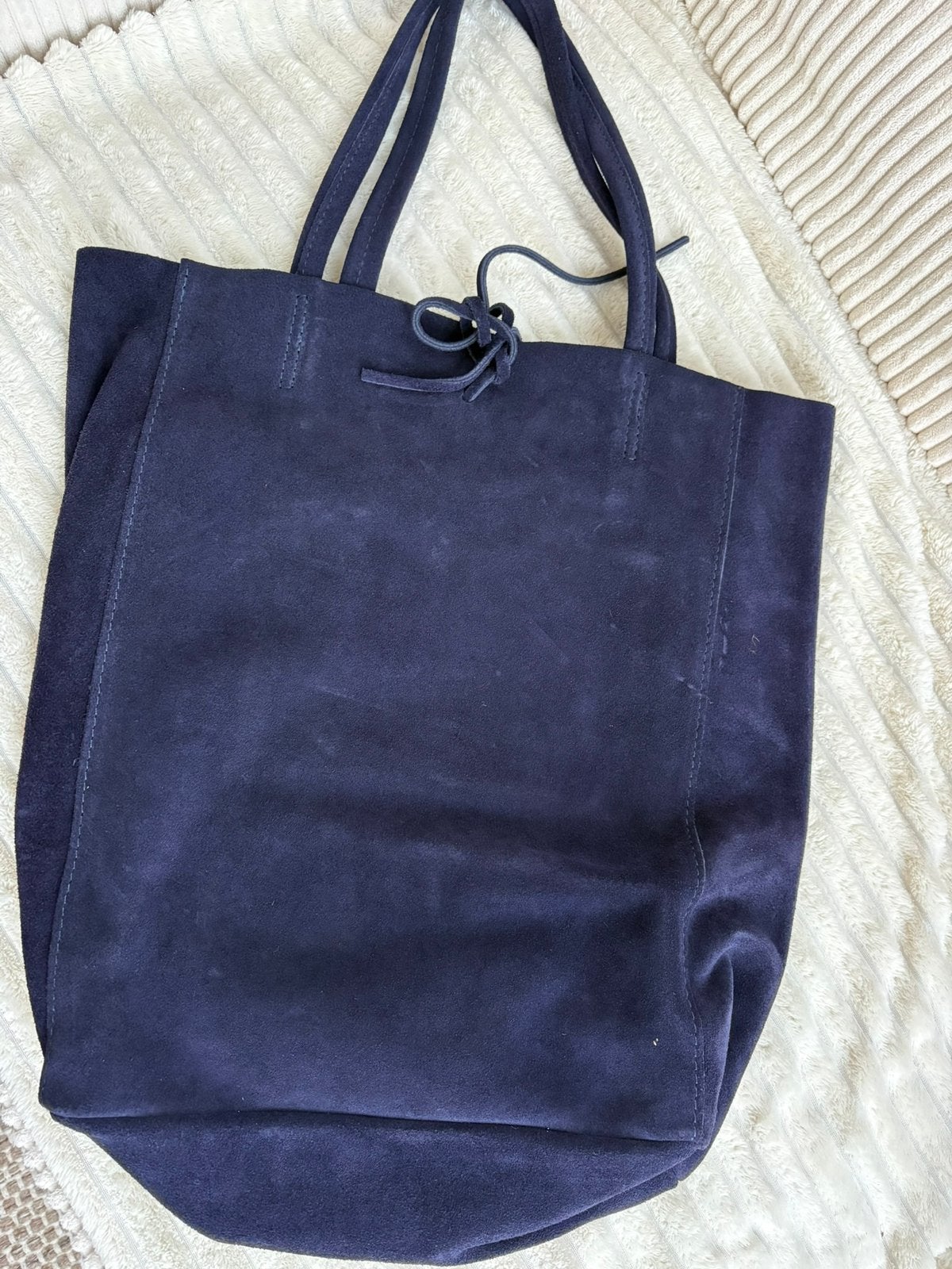 Suede blauwe tas, Verzenden, Nieuw, Blauw, Schoudertasje
