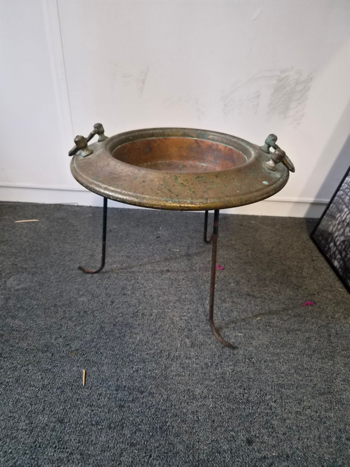 Antieke Koperen Brasero / Spaanse Vuurschaal op Driepoot, Antiek en Kunst, Ophalen of Verzenden, Koper