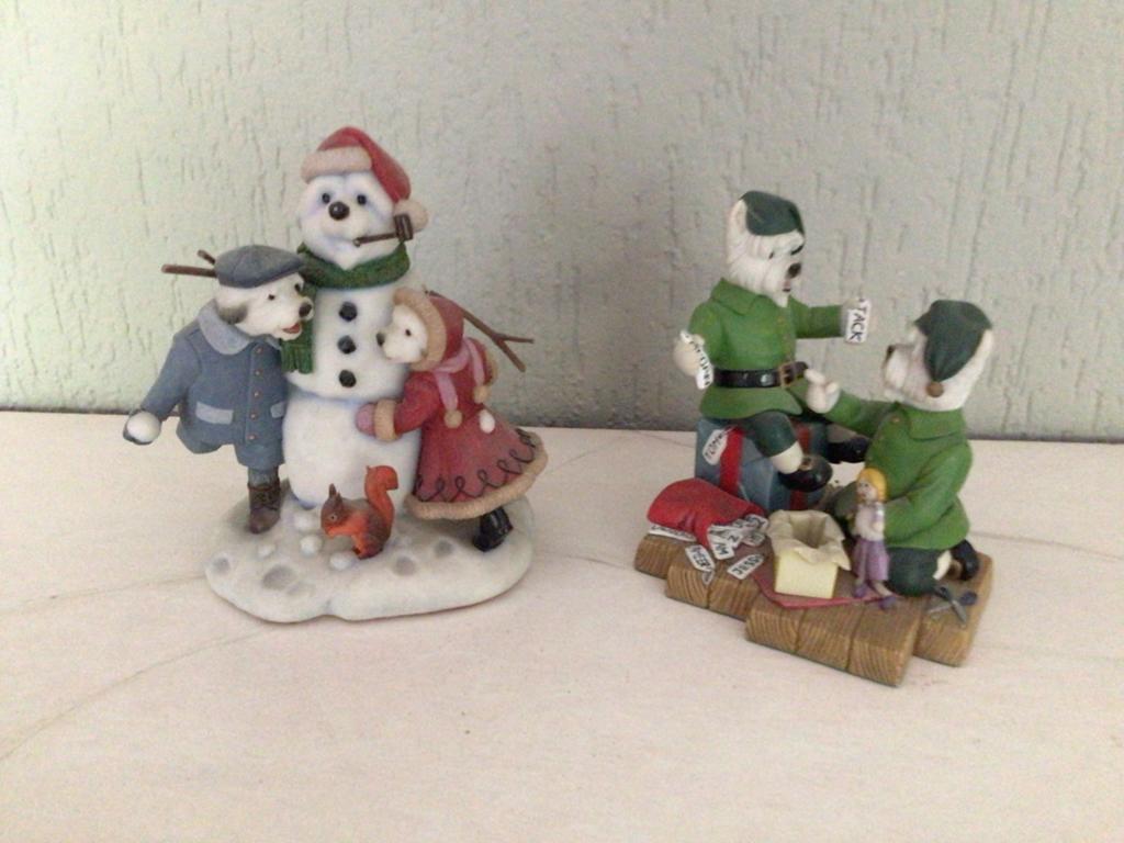 Doggie People Beeldjes: Kerst en Westies, Ophalen of Verzenden, Zo goed als nieuw, Dier