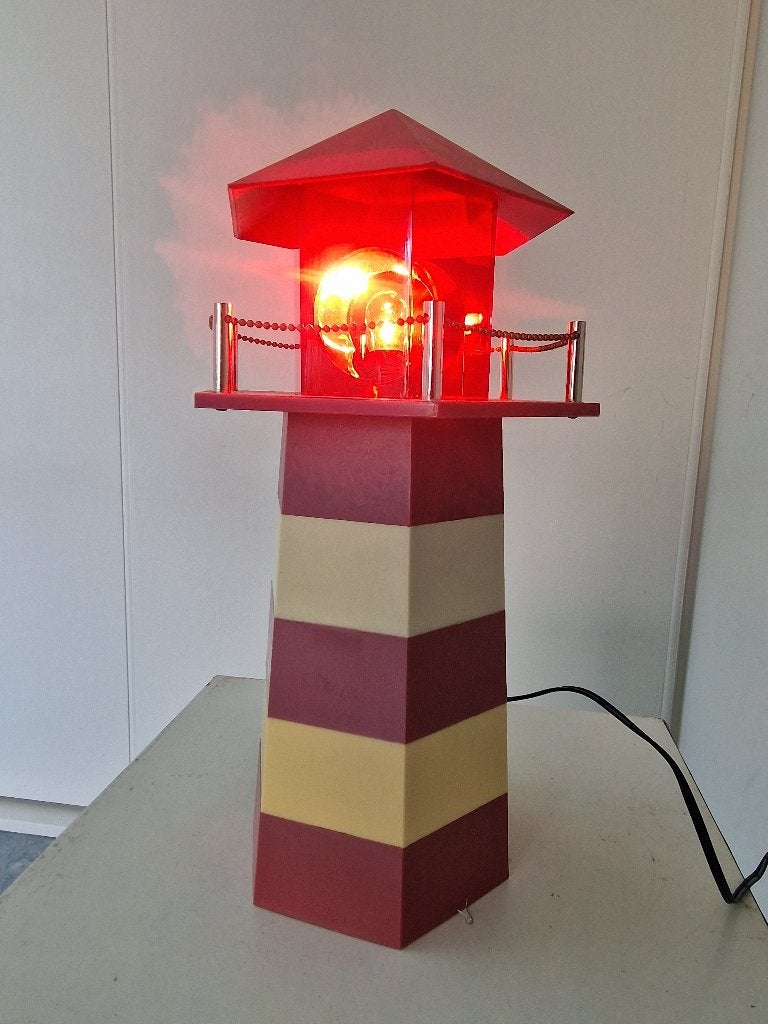 Vuurtoren Lamp Rood – Decoratieve Draailamp LED, Ophalen of Verzenden, E27 (groot), Led-lamp