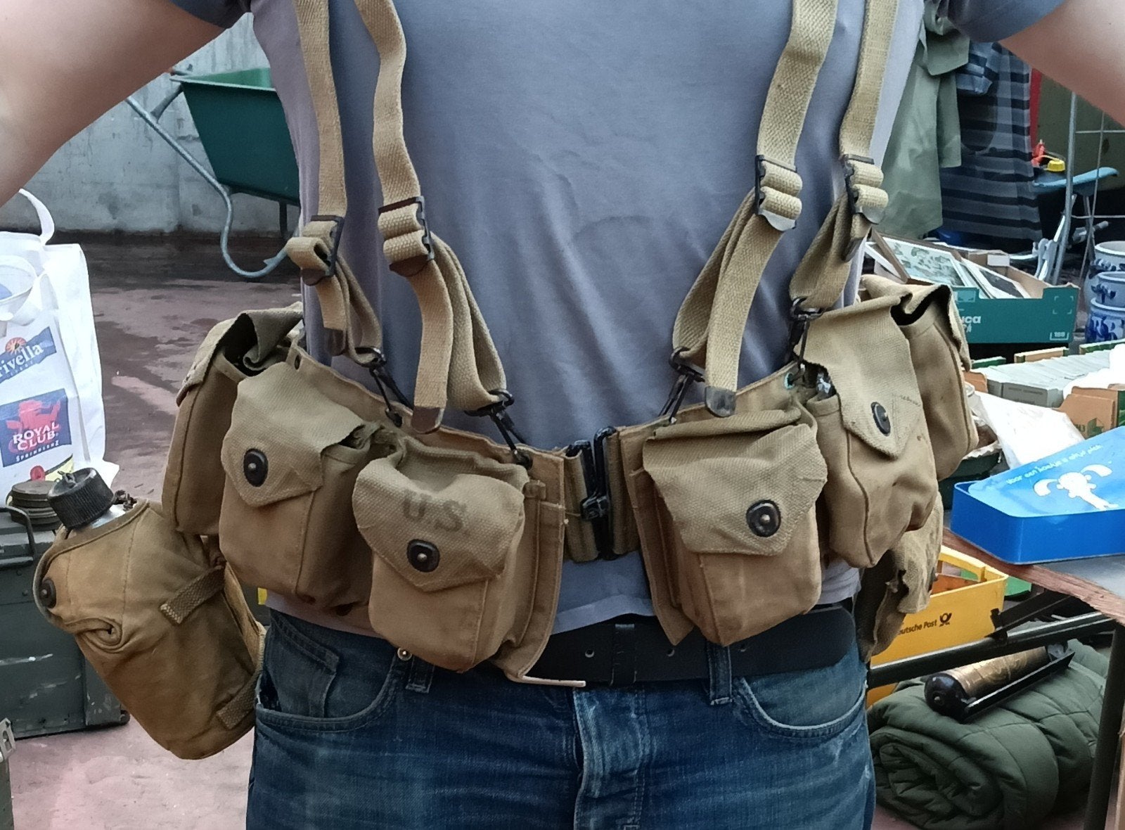 WW2 ORIGINAL US bar belt, Verzamelen, Militaria | Tweede Wereldoorlog, Ophalen of Verzenden, Amerika