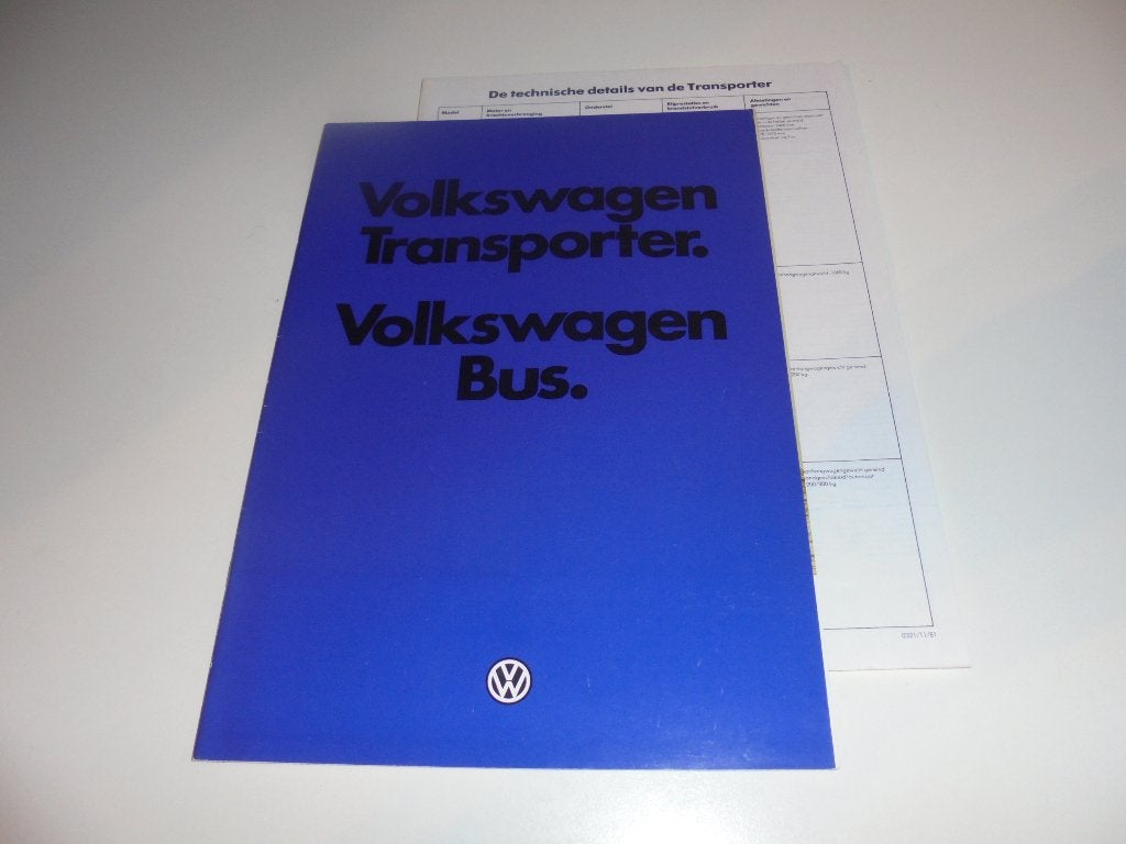 brochure Volkswagen T3 Transporter en Bus  1982, Ophalen of Verzenden, Nieuw, Volkswagen