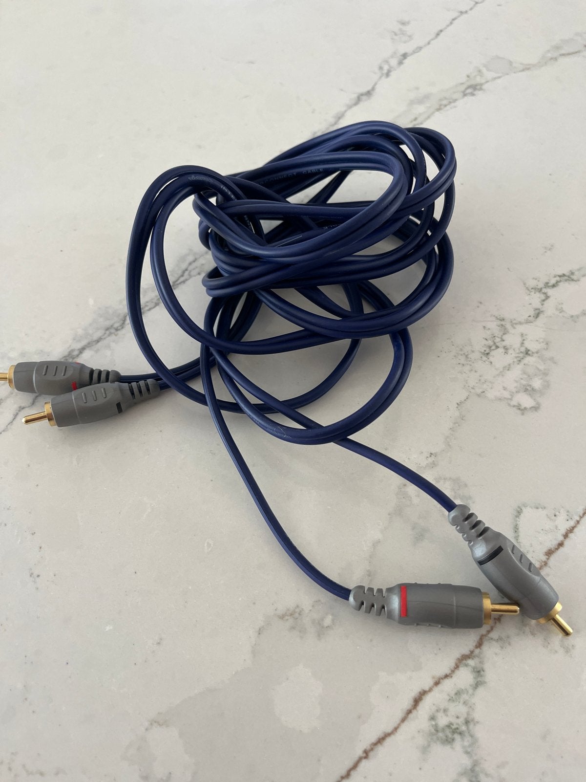 Blauwe RCA Interlink-kabel - 2 tot 5 meter, Ophalen of Verzenden, Gebruikt, 2 tot 5 meter, Interlink-kabel