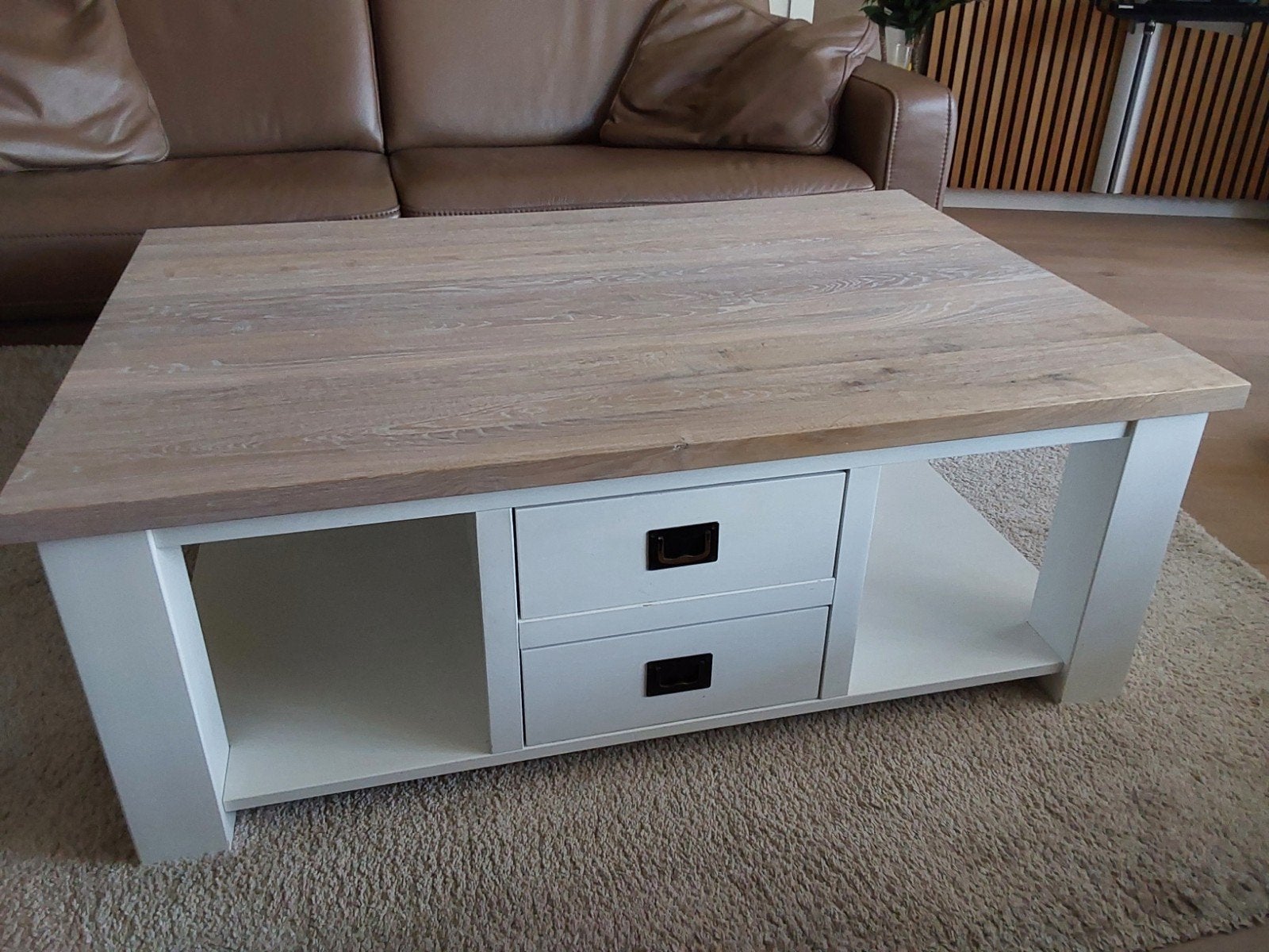eiken eethoektafel of salontafel, Ophalen, Eikenhout, 50 tot 100 cm, Zo goed als nieuw