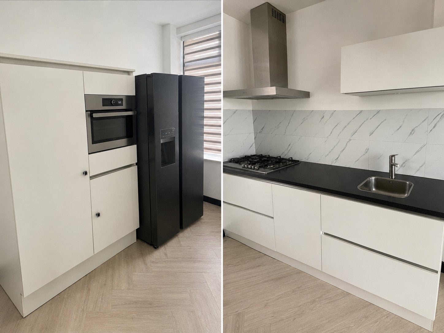 Complete moderne witte greeploze keuken, Ophalen, Gebruikt, Wit