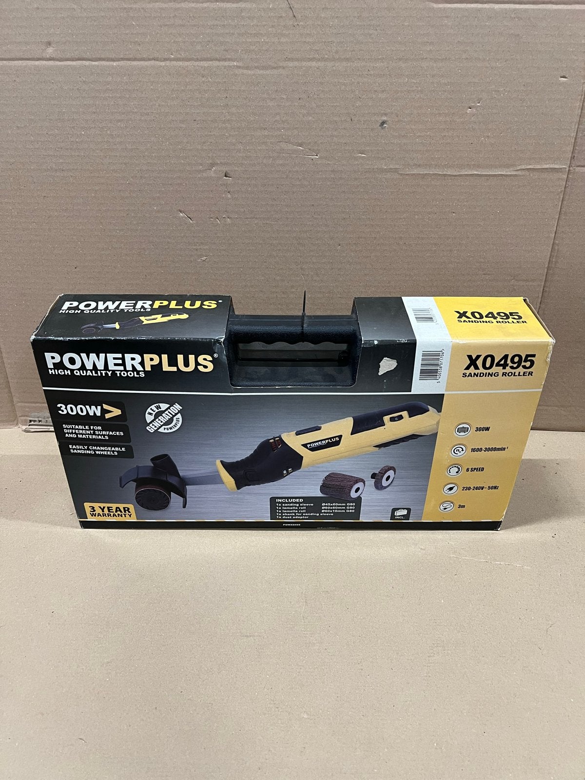 Nieuw in doos POWX0495 Powerplus Sanding Roller, Ophalen of Verzenden, Nieuw, Minder dan 600 watt, Overige typen