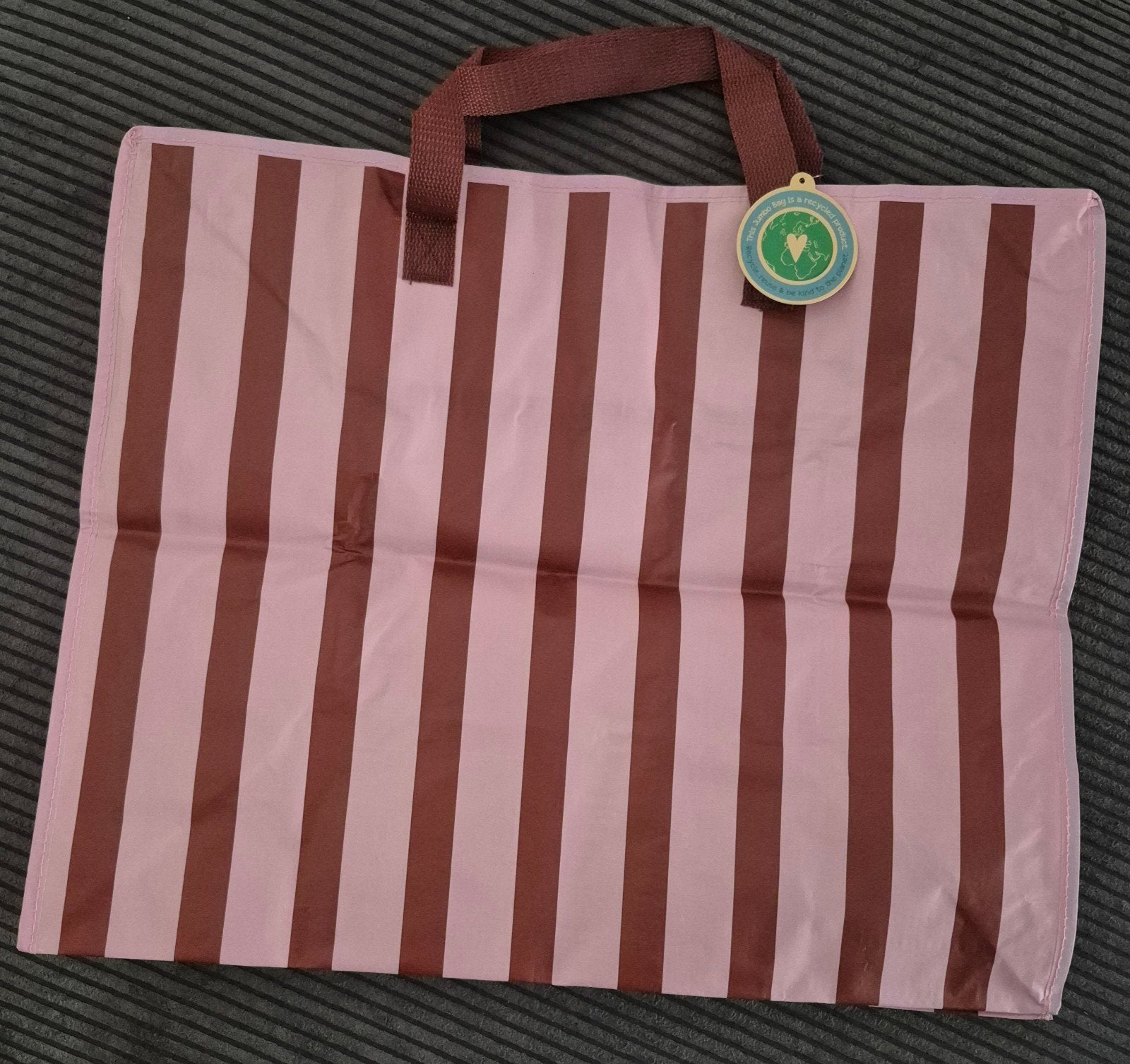 Jumbo Bag - Roze met bruine strepen - Herbruikbare tas, Ophalen of Verzenden, Nieuw, Roze, Shopper