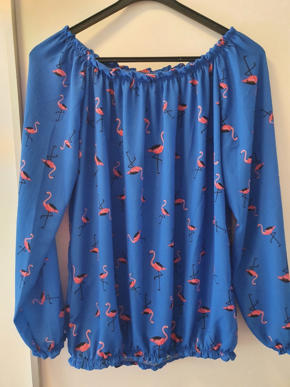 Zgan! Mooi blauw shirt met flamingo's 1 maat tm 40!, Kleding | Dames, Blouses en Tunieken, Verzenden, Zo goed als nieuw, Maat 38/40 (M)