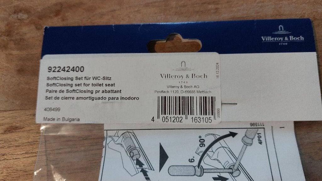 Villeroy en Boch softclose demperset tbv toiletzitting, Ophalen of Verzenden, Nieuw, Toilet