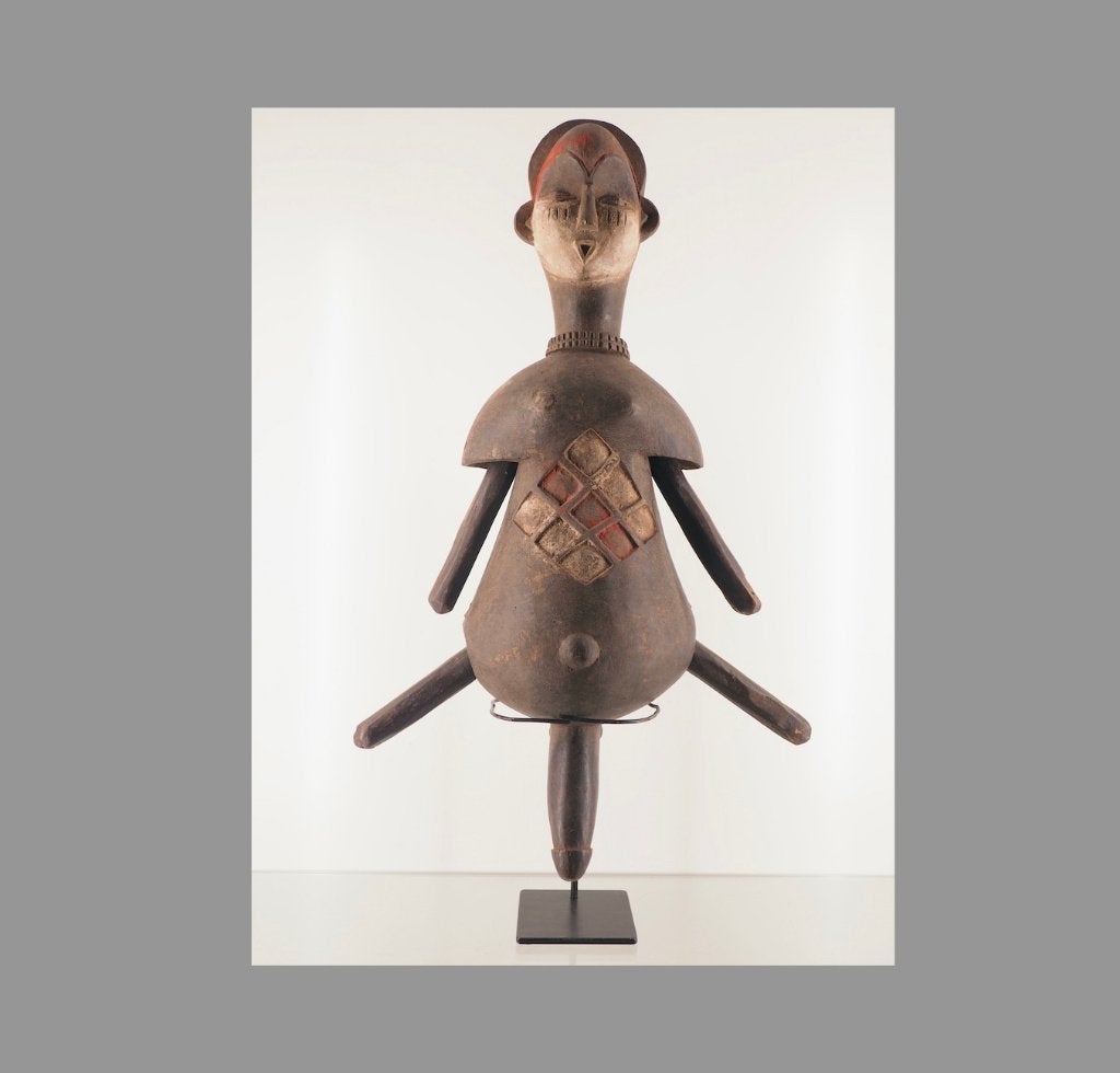Vouvi / Vuvi houten Marionet met fallus Gabon (251126-03), Antiek en Kunst, Hout, Afrika, 59 cm, Ophalen of Verzenden