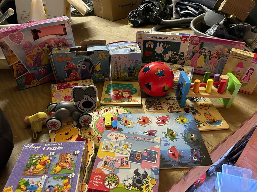 Grote collectie kinderpuzzels en educatief speelgoed, Kinderen en Baby's, Speelgoed | Kinderpuzzels, Ophalen, 2 tot 4 jaar, Gebruikt