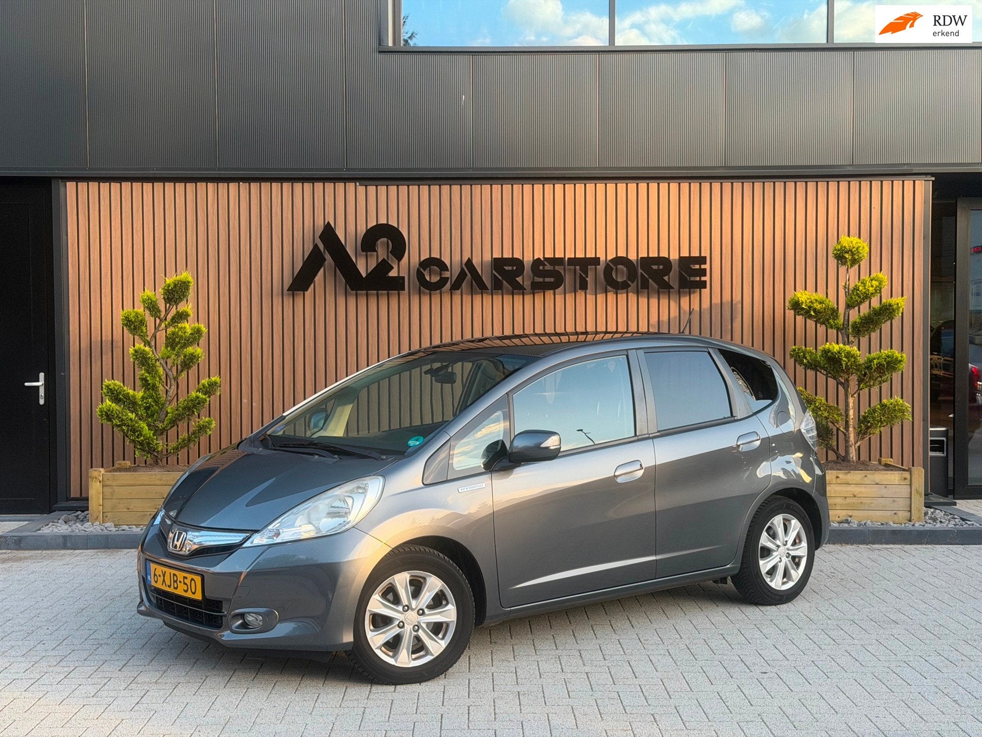 Honda Jazz 1.4 Hybrid Elegance 2014 PANO AUTOMAAT AIRCO, Auto's, Stof, Gebruikt, Zwart, 4 cilinders