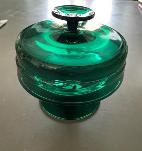 Vintage bonbon schaal groen, Antiek en Kunst, Antiek | Glas en Kristal, Ophalen of Verzenden