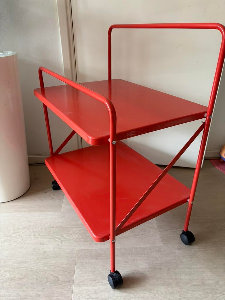 IKEA Jarlasa Vintage Red Trolley, Huis en Inrichting, Ophalen, Gebruikt, 50 tot 100 cm, Metaal