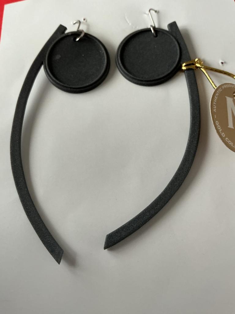 Rubberen oorbellen van Marriott Ferrini, Overige materialen, Hangers, Zwart, Nieuw