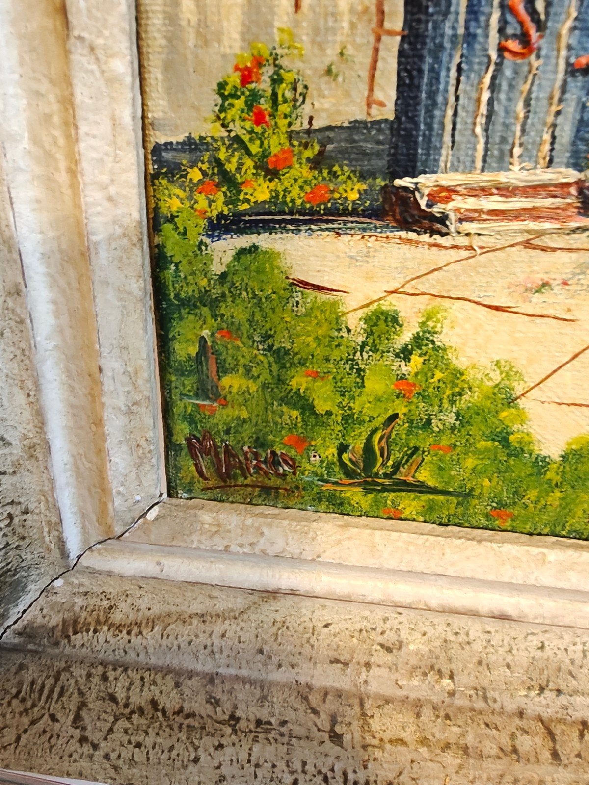 Prachtig oud olieverf op doek gesigneerd topstaat 38 x 32 cm, Antiek en Kunst, Kunst | Schilderijen | Klassiek, Ingelijst, Doek