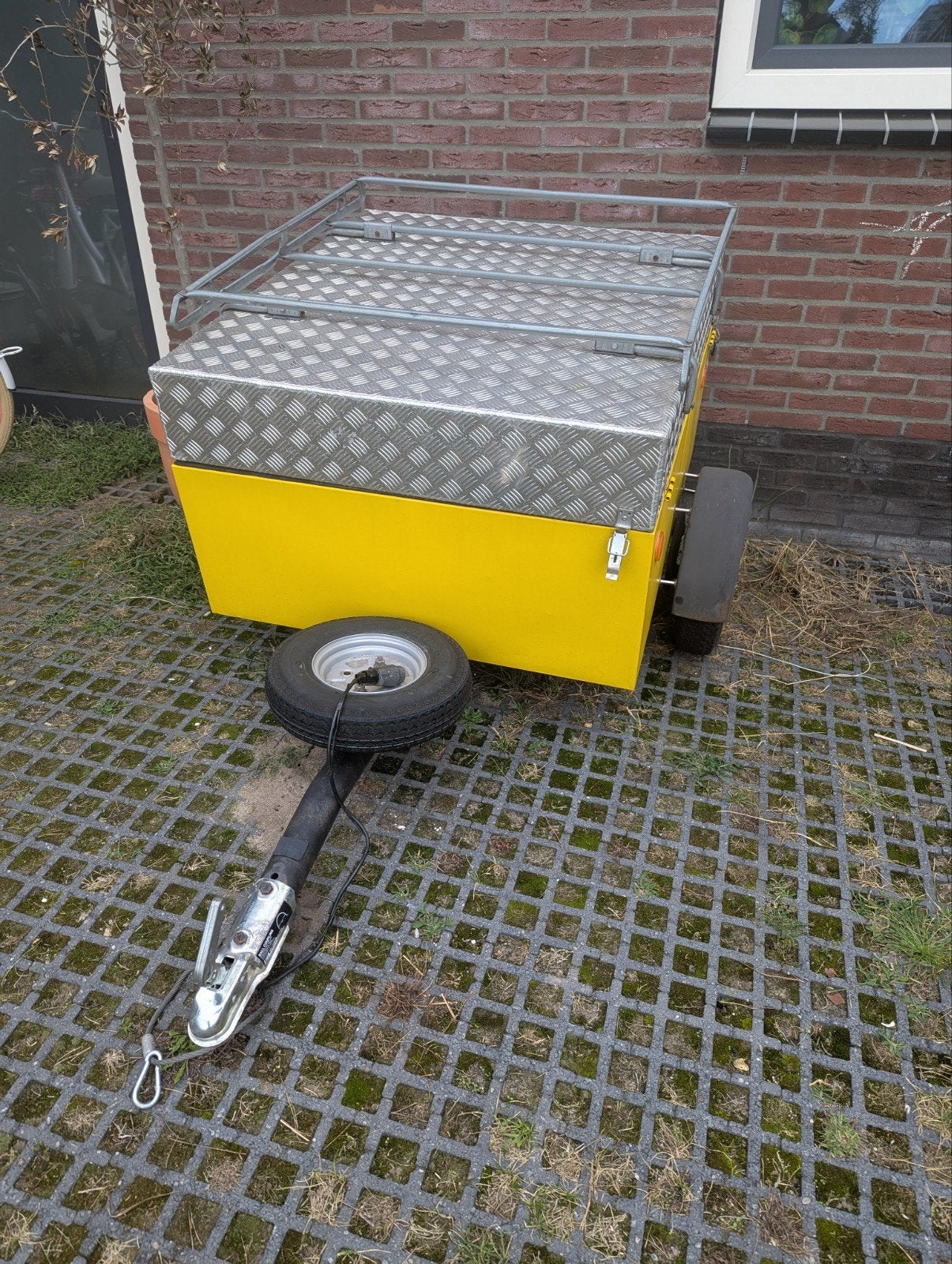 Compacte bagagewagen 100x100 cm – aluminium deksel + imperia, Ophalen, Gebruikt