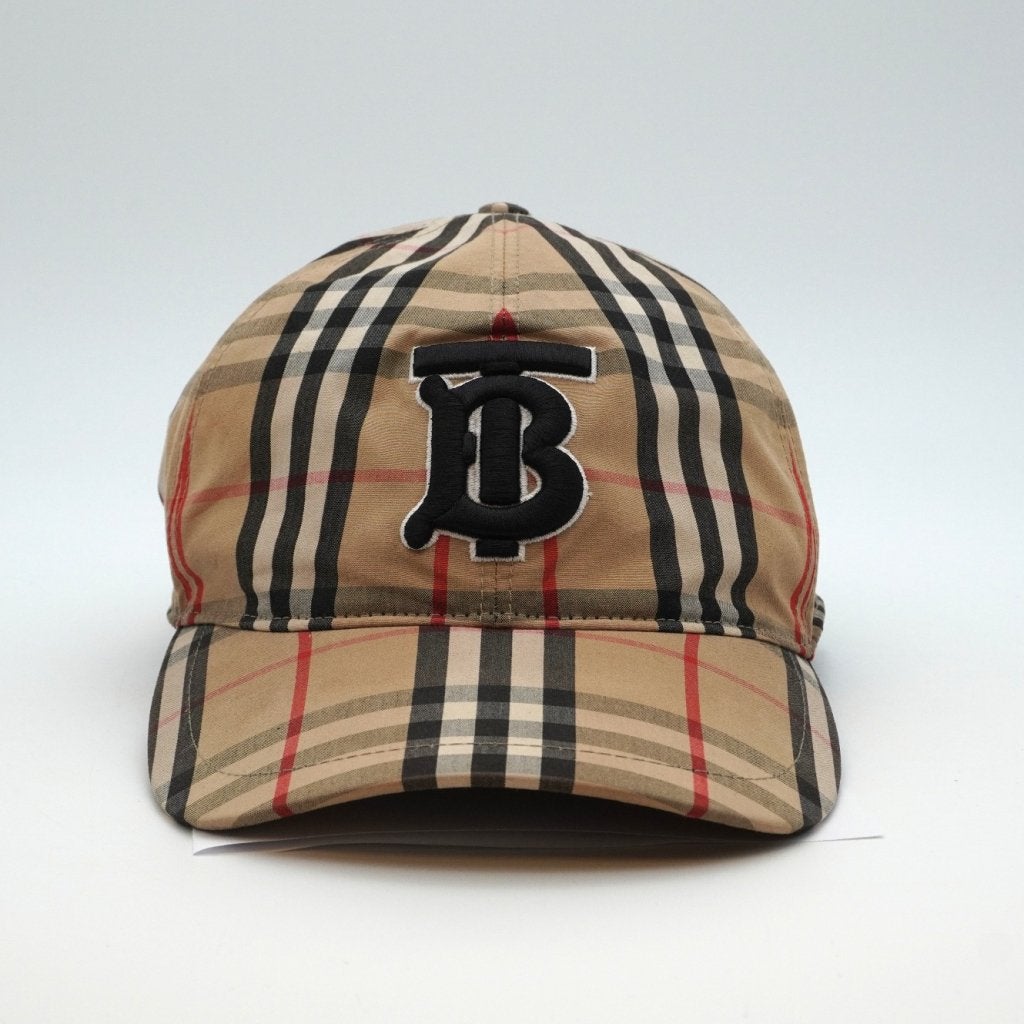 Burberry Monogram Motif Vintage Check Cotton Baseball Cap XL, Burberry, Zo goed als nieuw, https://www.burberry.com/contact-us/