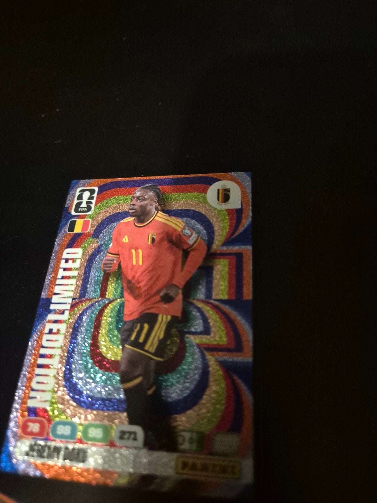Jeremy Doku Limited Edition Panini FIFA Adrenalyn XL kaart, Ophalen of Verzenden, Zo goed als nieuw, Buitenlandse clubs, Spelerskaart