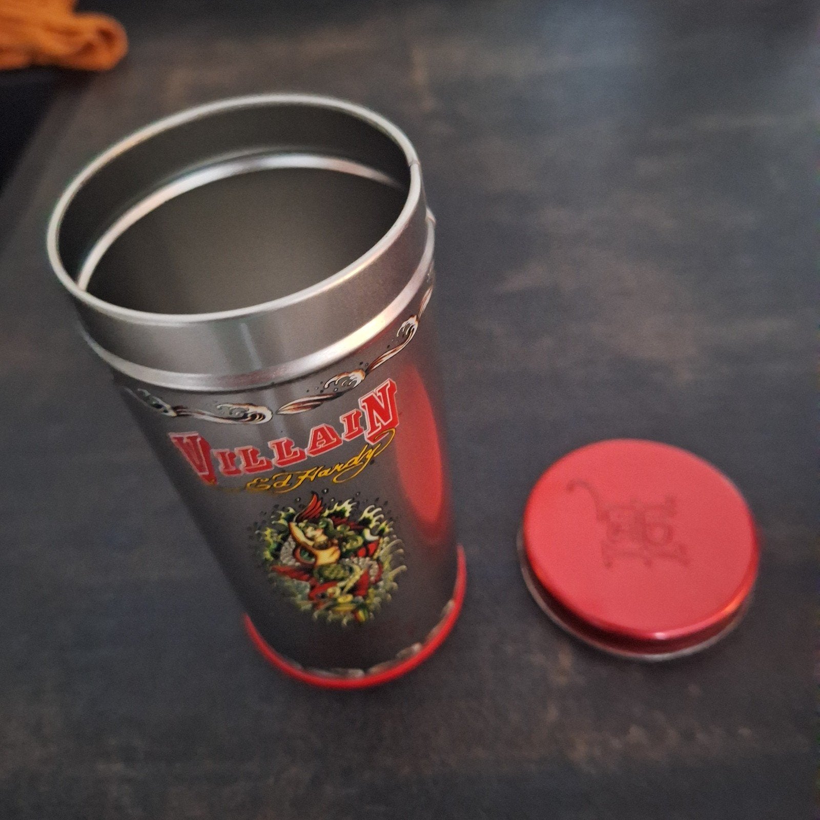 Ed Hardy Villain blik - decoratief of voor opslag, Verzamelen, Ophalen of Verzenden