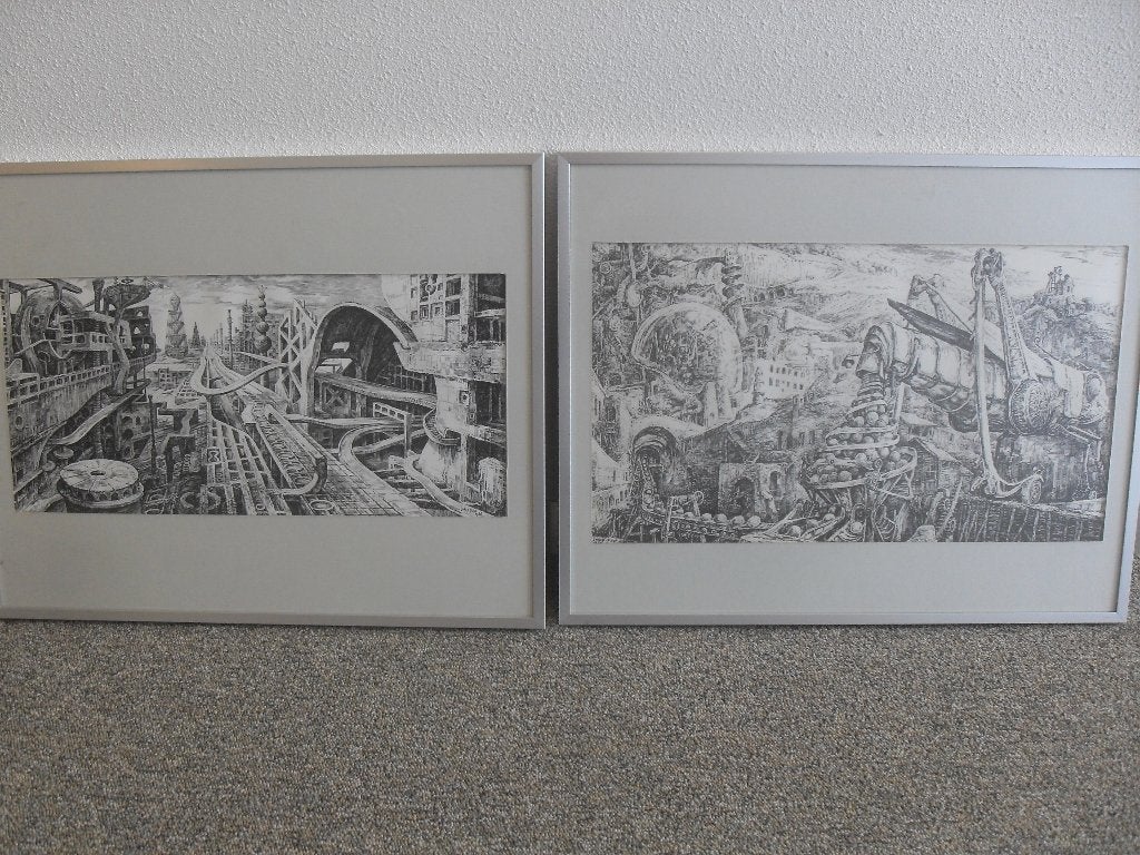 2 pen tekeningen jakop slegt gesigneerd, Antiek en Kunst, Kunst | Tekeningen en Foto's, Ophalen of Verzenden