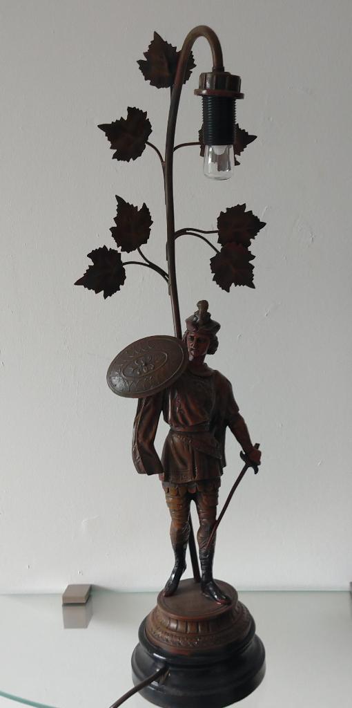 antieke franse spelterlamp bronze look, volgnr 11, Antiek en Kunst, Ophalen of Verzenden