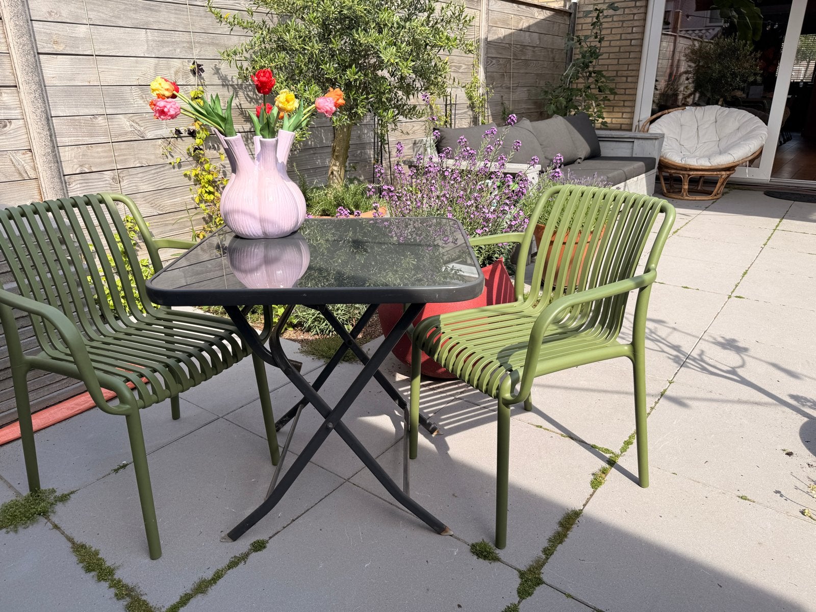 Tuin bijzettafel 70x70 cm, Tuin en Terras, Ophalen, Gebruikt, Vierkant, Metaal