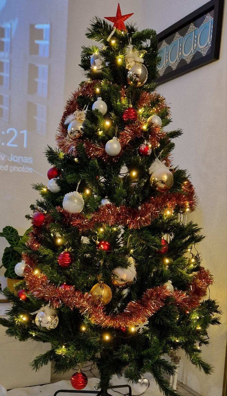 Kerstboom met standaard en versiering, Diversen, Ophalen