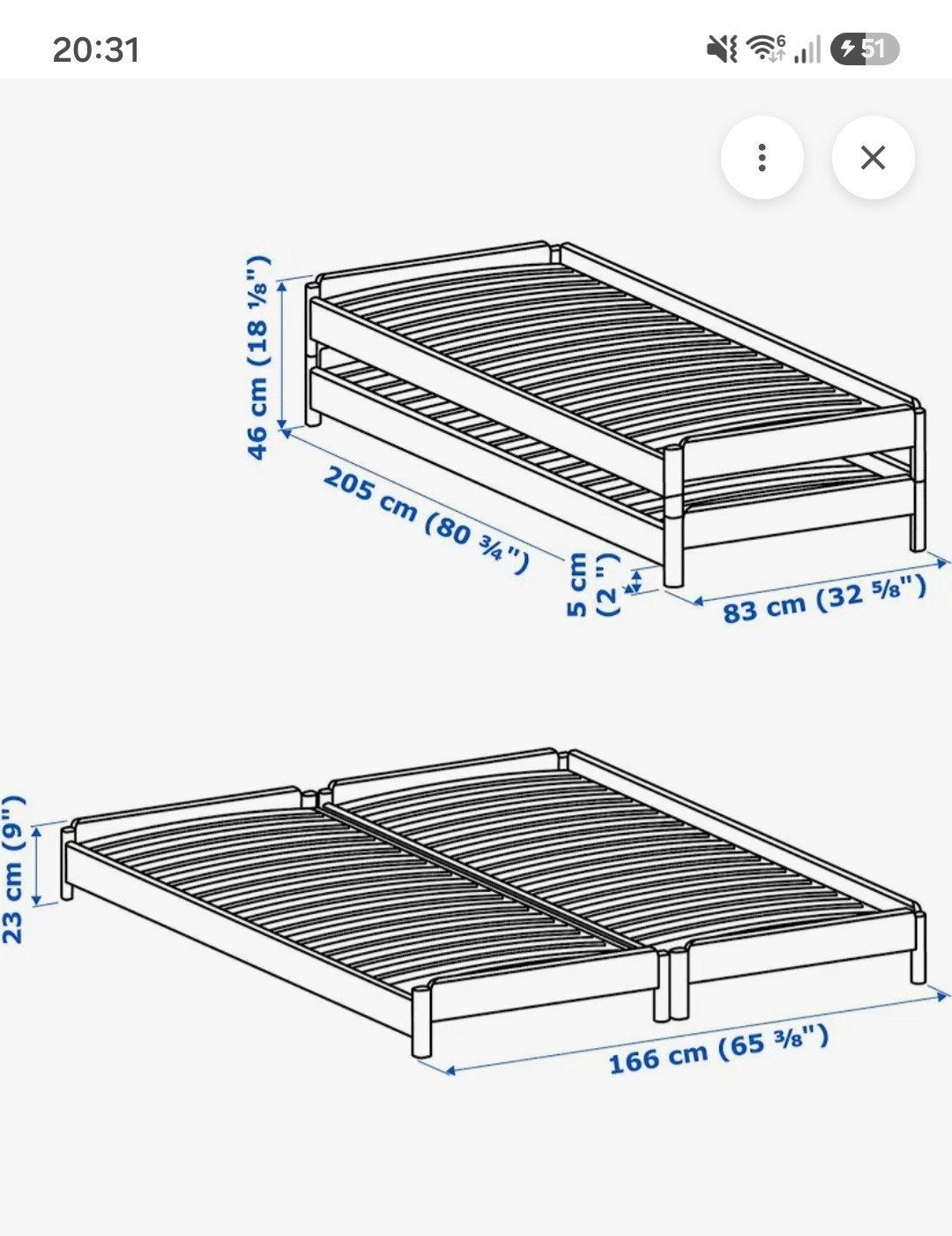 stapelbed, Ophalen, 90 cm, Tweepersoons, Zo goed als nieuw