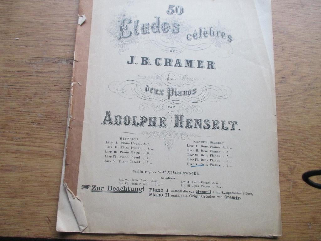 Cramer - 50 etudes célèbres - 41 t/m/ 50 - piano, Muziek en Instrumenten, Bladmuziek, Gebruikt, Klassiek, Ophalen of Verzenden