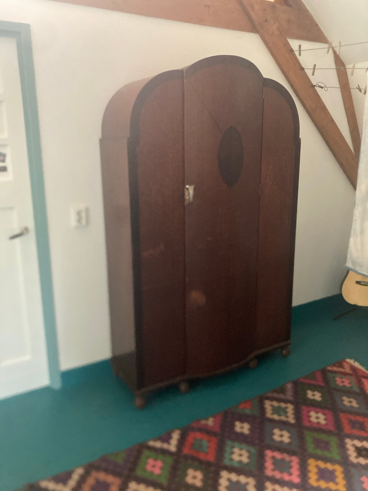 Antieke kledingkast met spiegeldeur, Antiek en Kunst, Ophalen