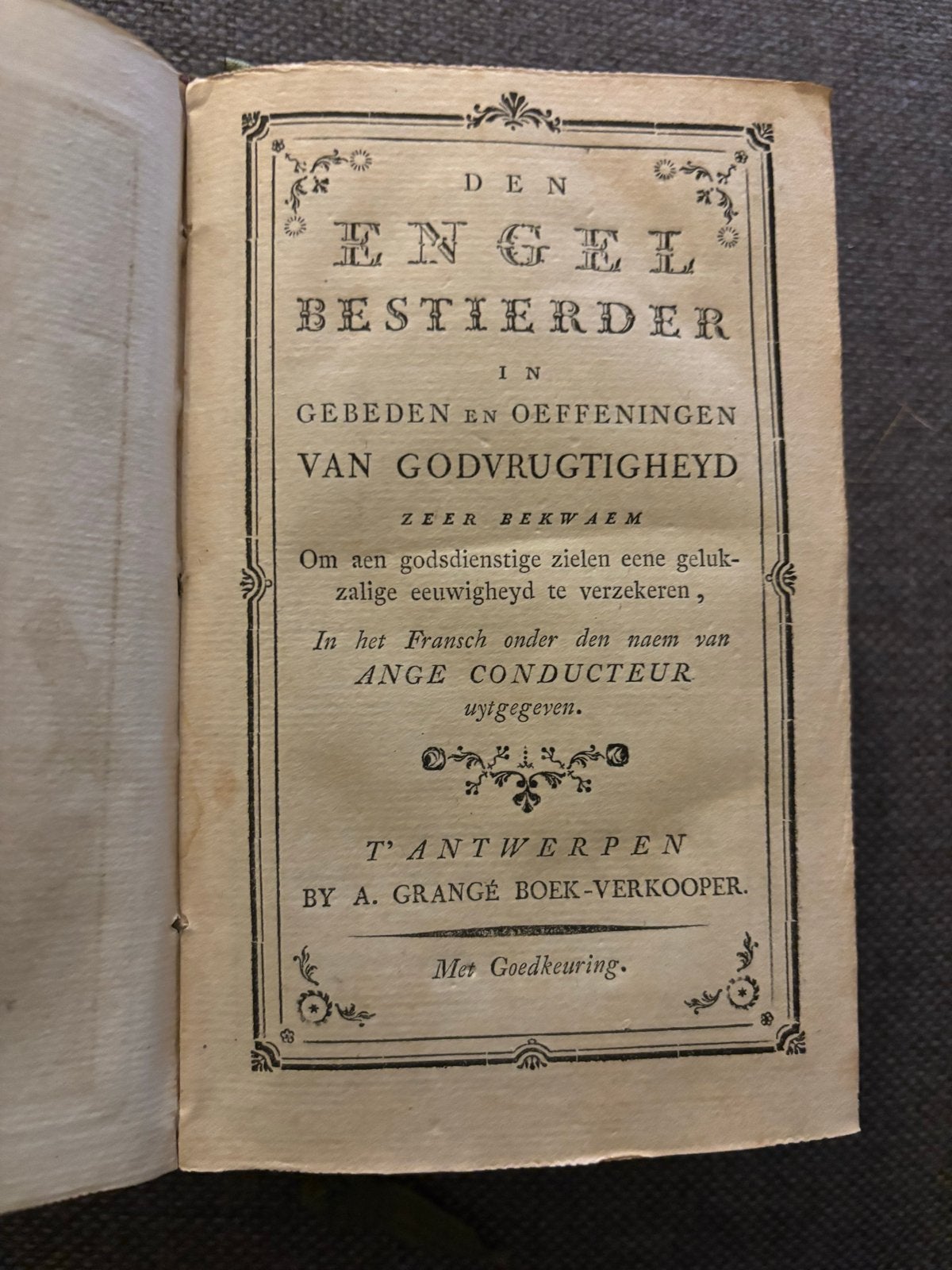 Antiek Gebedenboek: Den Engel Bestierder, Antiek en Kunst, Ophalen of Verzenden