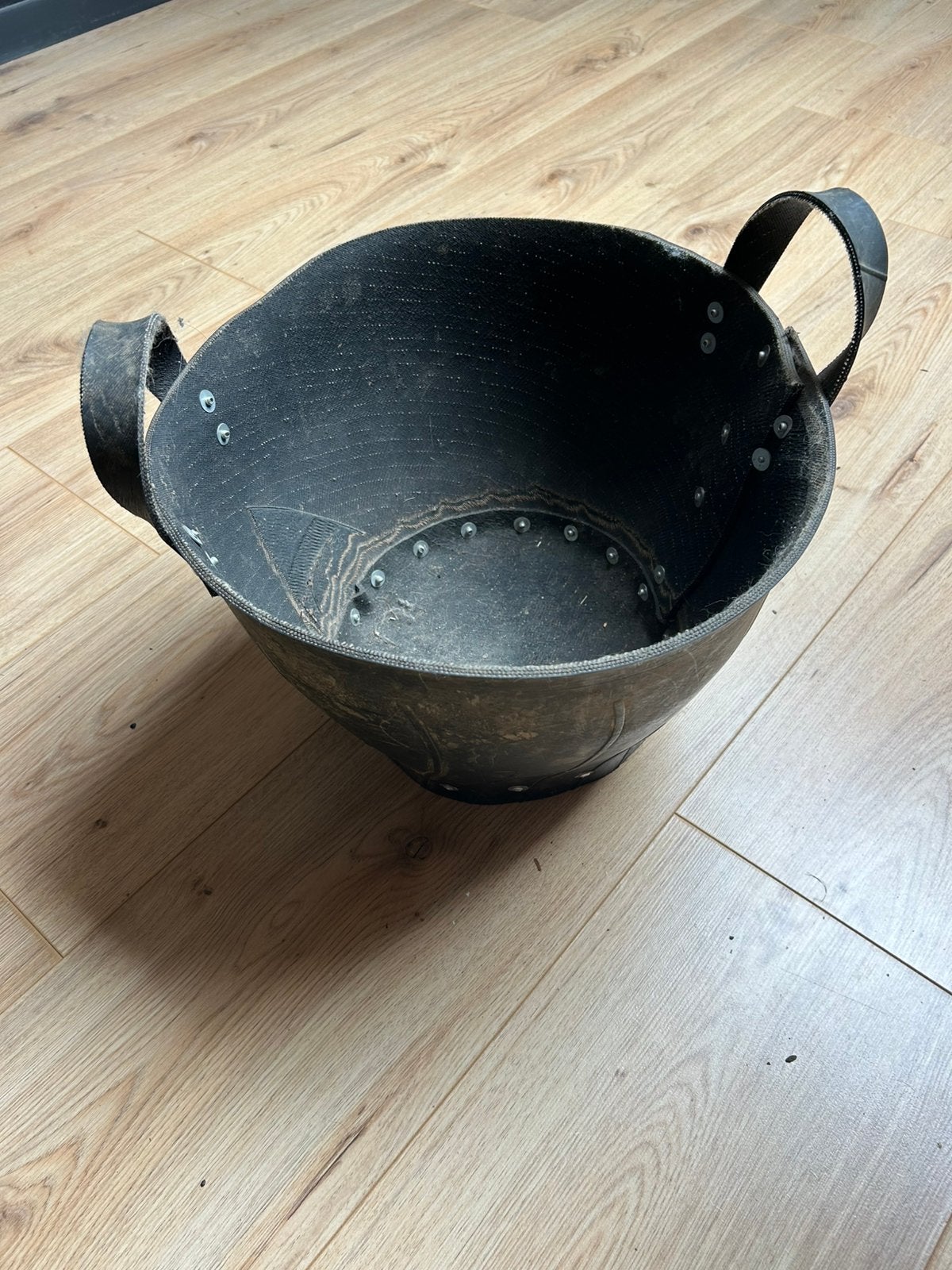Zeer mooie leren mand, 2 stuks, Overige materialen, Mand, Rond, Ophalen of Verzenden