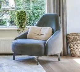 Leolux fauteuil grijs, Ophalen, Gebruikt, 75 tot 100 cm, Leer