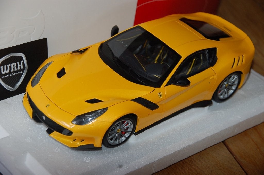 1:18 Ferrari F12 TDF giallo BBR diecast WRH, Verzenden, Zo goed als nieuw, Auto, Overige merken