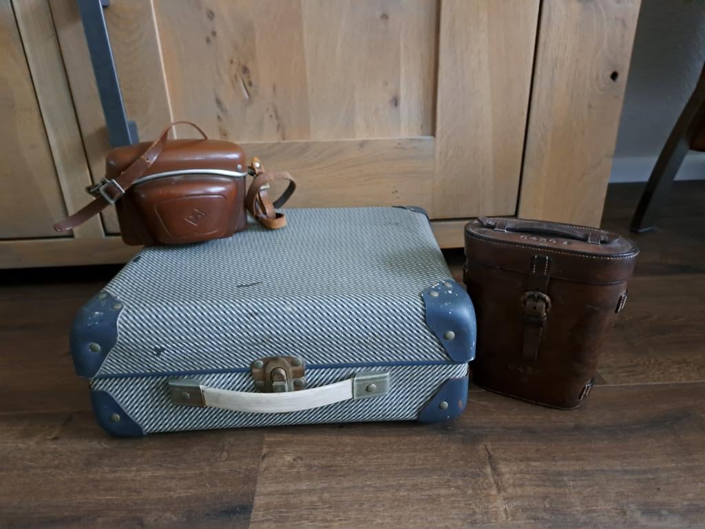 Vintage retro koffertje decoratie 32 - 29 -12 cm, Sieraden, Tassen en Uiterlijk, Koffers, Ophalen of Verzenden, Gebruikt, Minder dan 50 cm