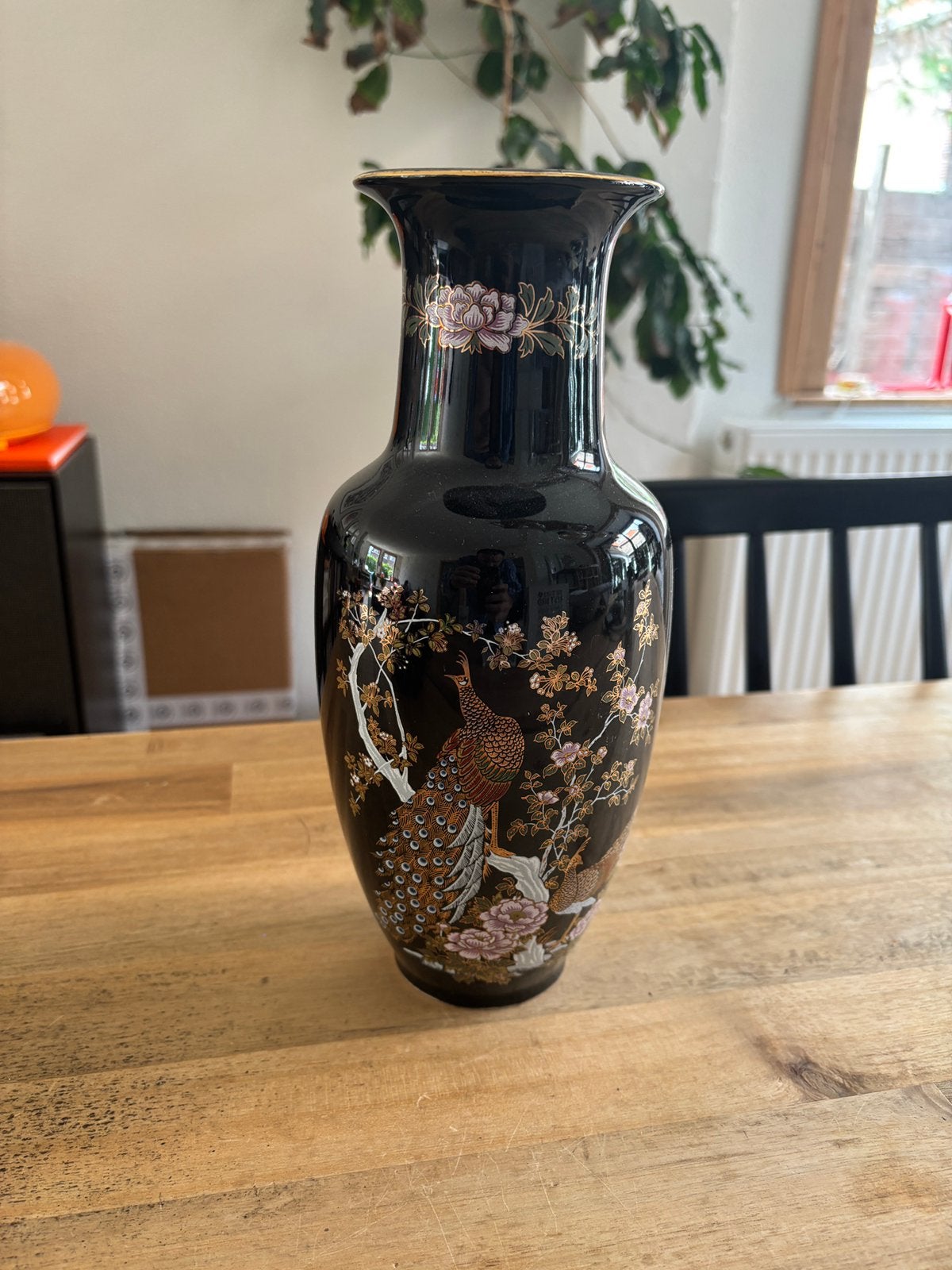 Zwart Goud Keramische Japanse Vaas, Antiek en Kunst, Antiek | Vazen, Ophalen of Verzenden