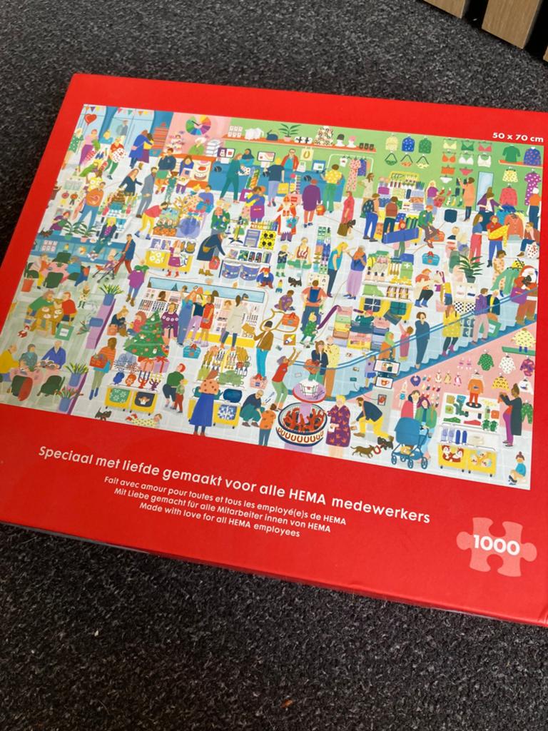 HEMA puzzel, Ophalen of Verzenden, 500 t/m 1500 stukjes, Gebruikt, Legpuzzel