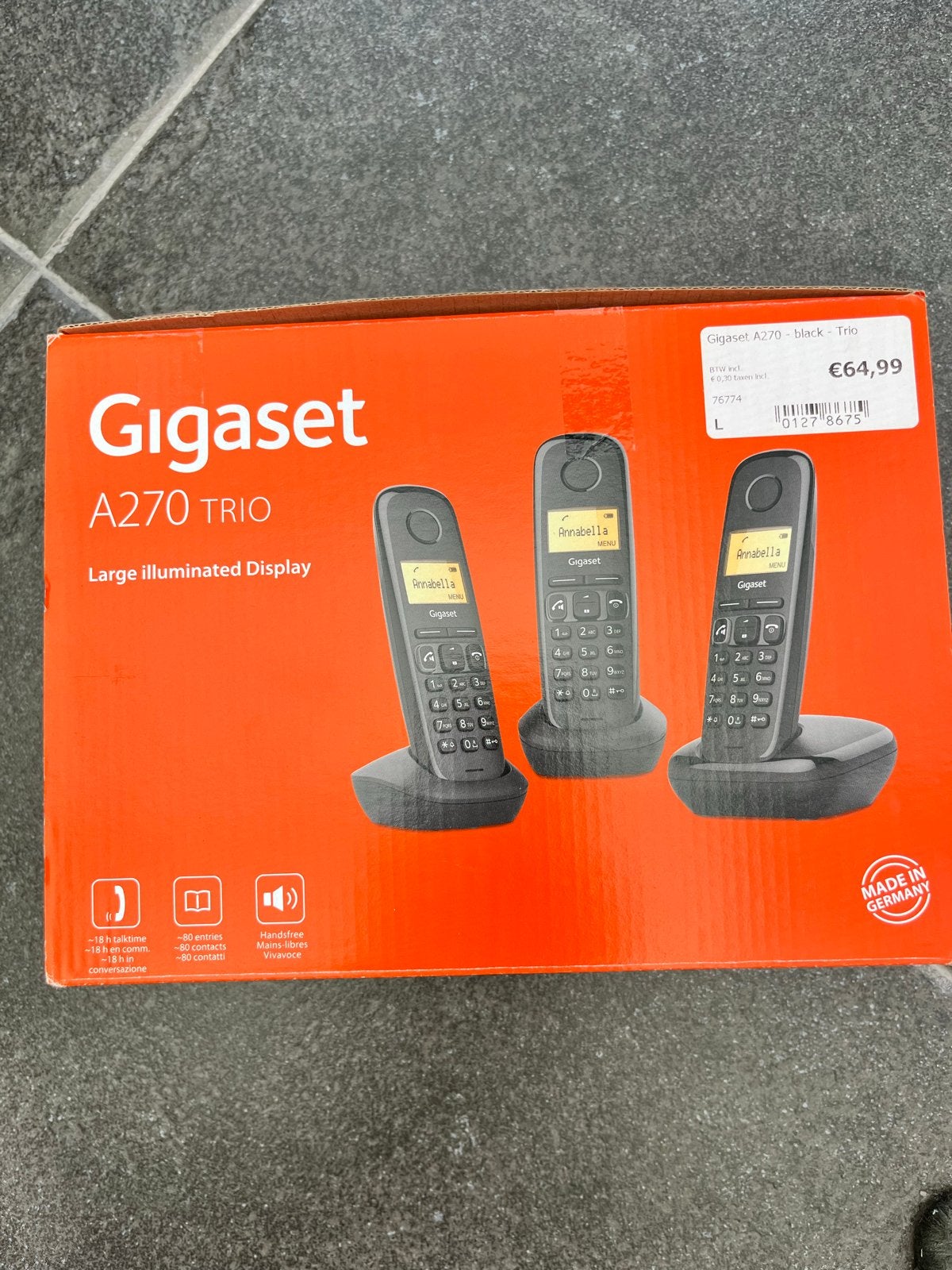 Gigaset A270 Trio draadloze DECT-telefoonset, Ophalen of Verzenden, Zo goed als nieuw, 3 handsets