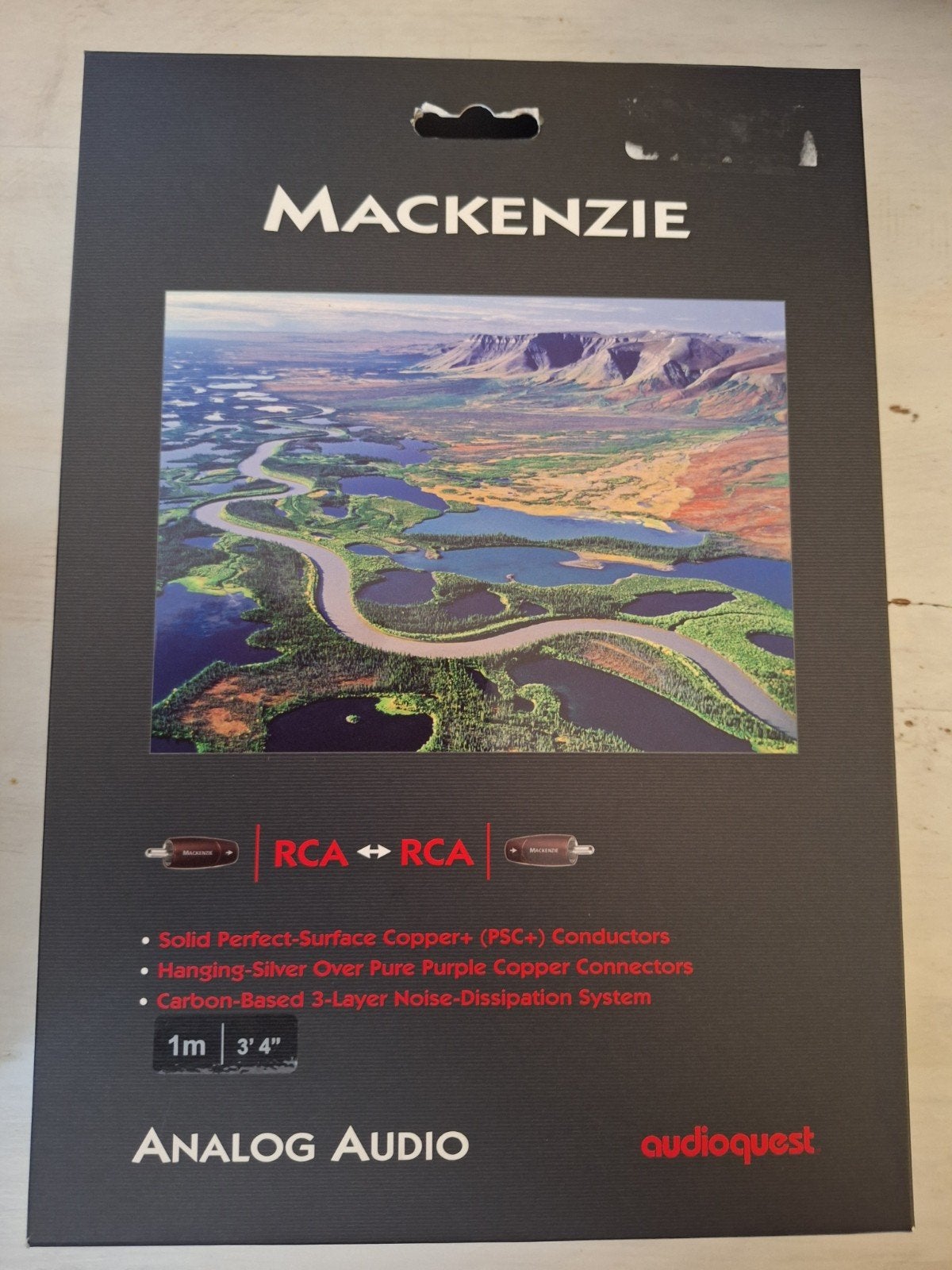 AudioQuest Mackenzie RCA naar RCA Interlink-kabel 1m, Ophalen of Verzenden, Zo goed als nieuw, Minder dan 2 meter, Interlink-kabel